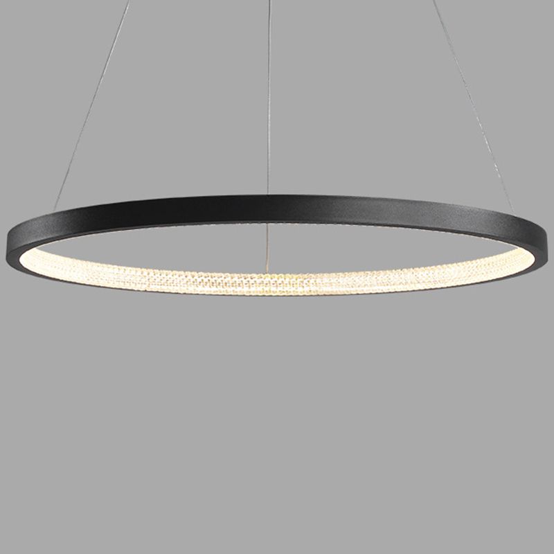 Simple Circle Chandelier Lamp Aluminium Modern Style Hanging Light for Bedroom