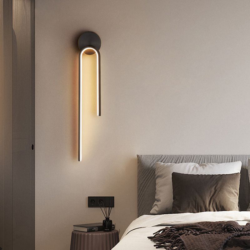 Metall Geometrische LED -Wandmontaglampe Moderne Stil 1 Leichte Leuchtenleuchten in Schwarz