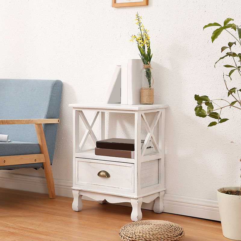 Mid-Century Modern Wood Accent Chest with Drawer Rectangle Chest