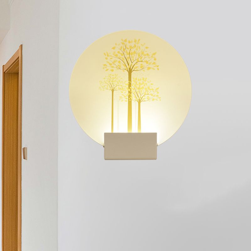 Lila/rosa/gelbe Quadratwandhalterung Licht Einfachheitstil LED -Acryl -Wandlampe mit Hirsch/Blüte/Baummuster für Gästezimmer