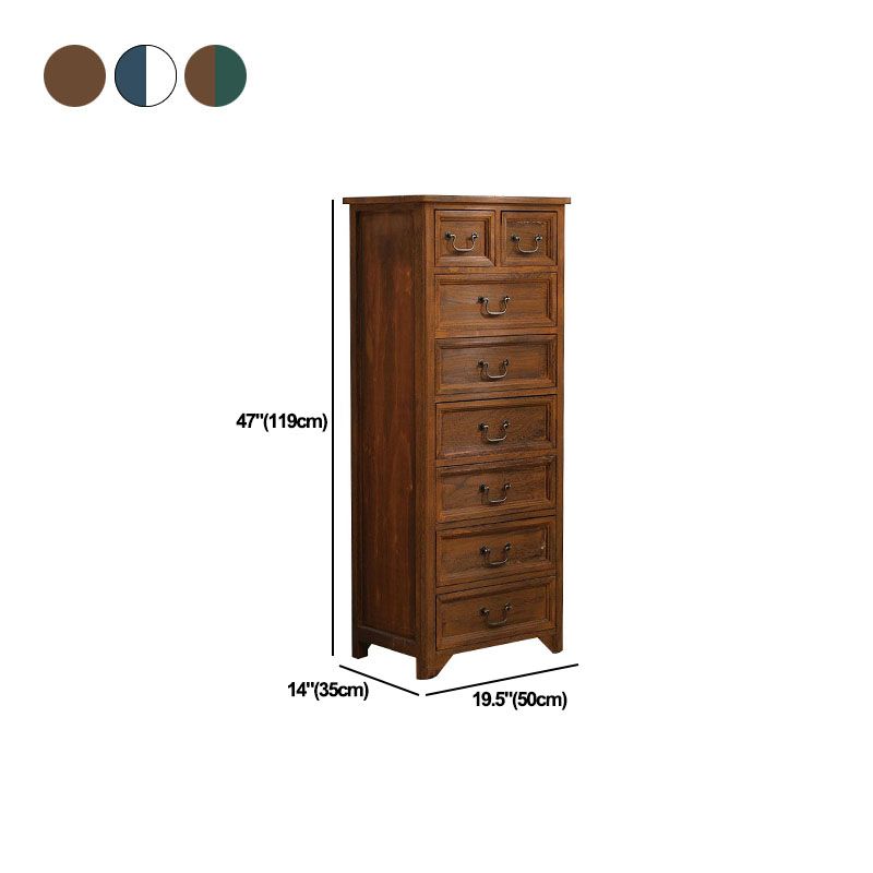 Traditional Solid Wood Lingerie Chest Vertical Storage Chest with Drawers ,19.5" L X 14" W