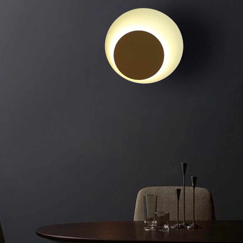 Iluminación de la pared de sombra redonda lámpara de apliques de metal de luz 1 de luz para sala de estar para sala de estar