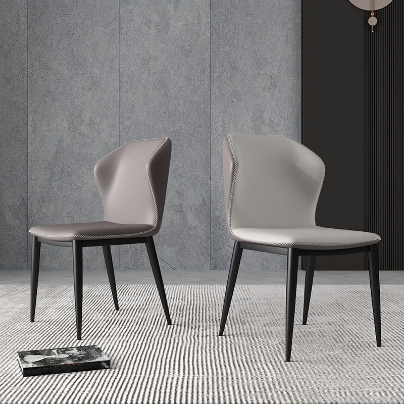 Industriële stijl wingback stoel lederen eetwarmeloze stoelen voor keuken