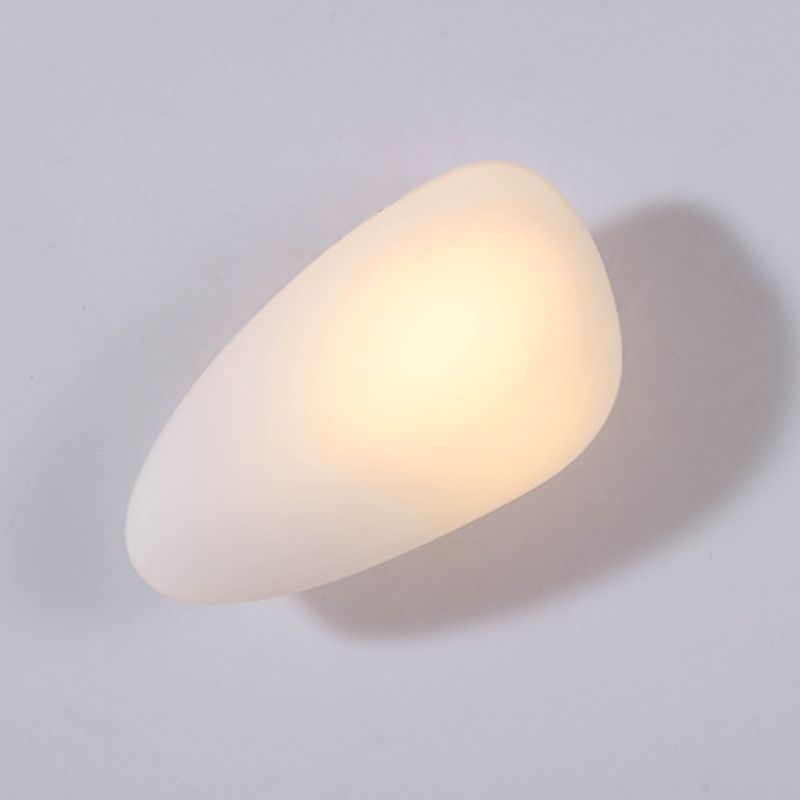 Nordic Style LED Wall Light Cobblestone Shape Wall Lamp with Glass Shade for Living