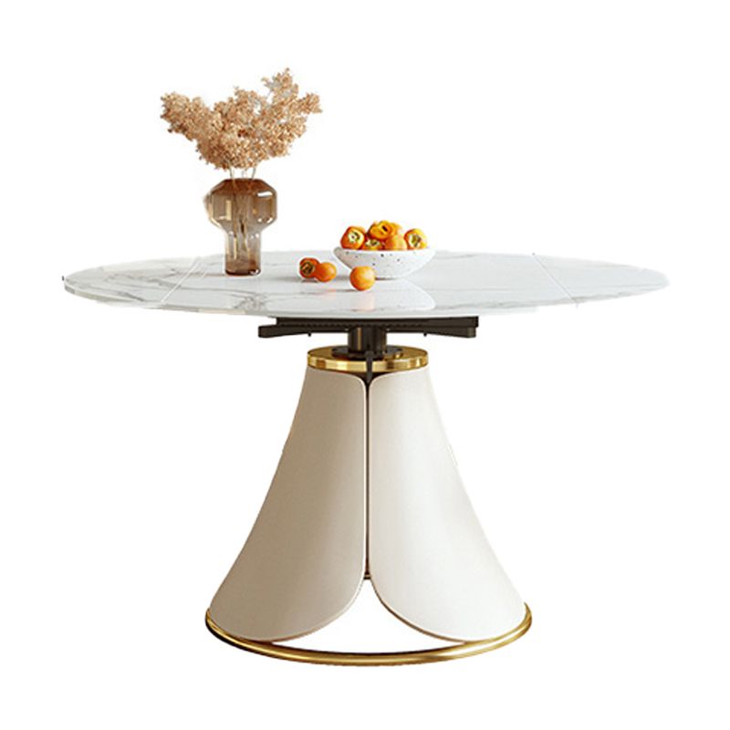 Glam 1/4/5/6/7 Pieces Dining Set Round Stone Dining Table for Dining Room