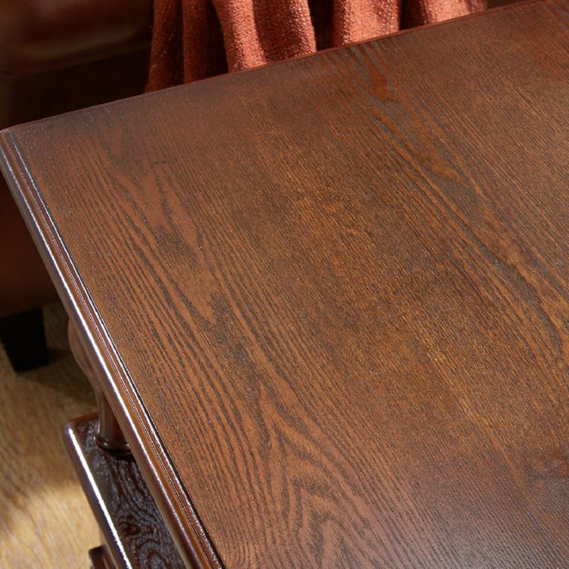 23.6" Tall Square Wood Top Side Table Brown 4 Legs End Table with Storage