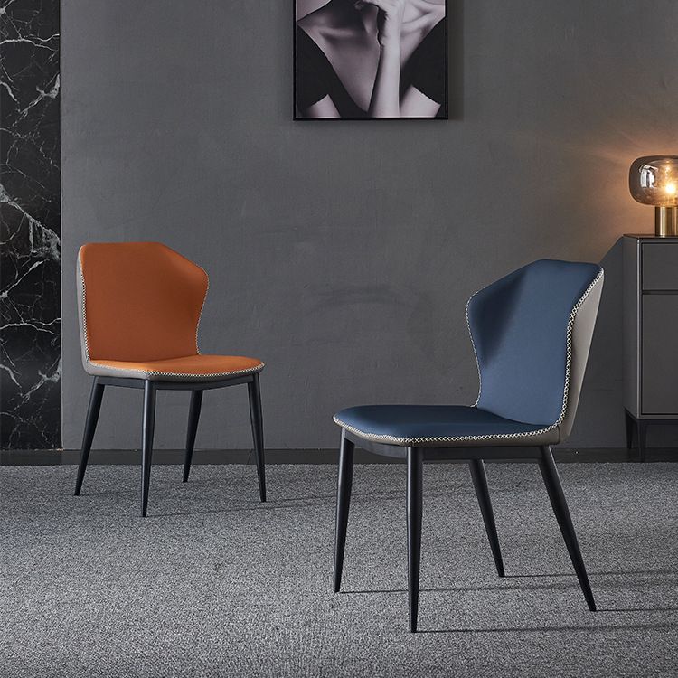 Chaise de salle à manger tapissée en métal à oreilles, chaise d'appoint contemporaine pour la maison
