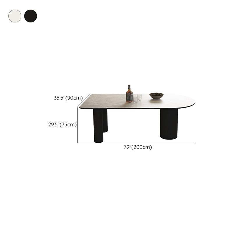 Free Form Modern Dining Table for Home White Dinette Table with Matte Finish Legs