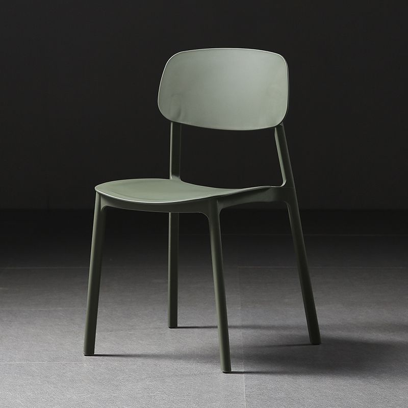 Plastic Armless Dining Chairs Scandinavian Open Back Dining Side Chair