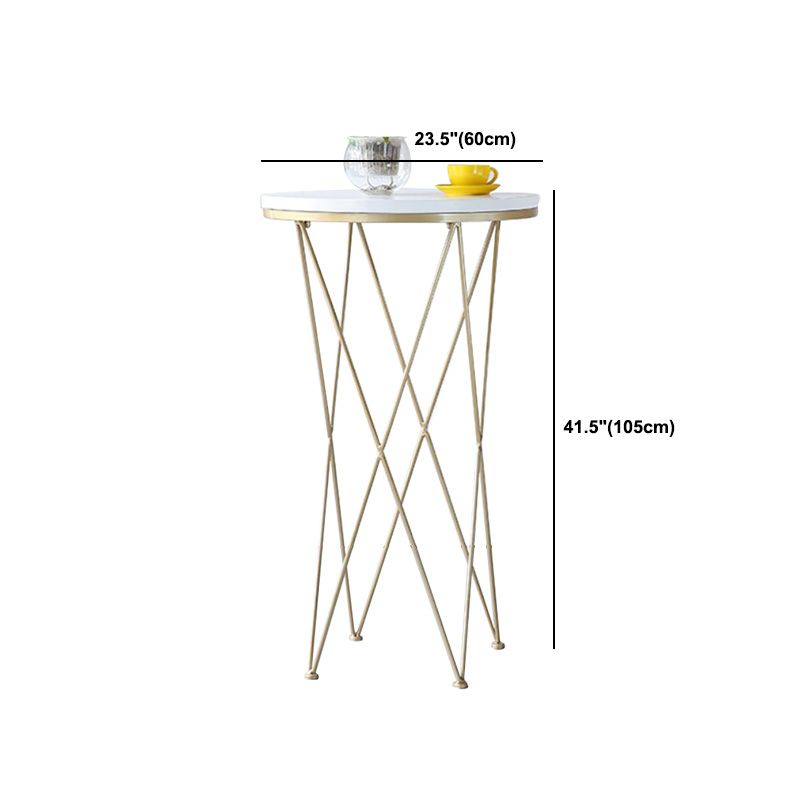 1/2/3 Pieces Glam Style Bar Table Set with Artificial Marble Top