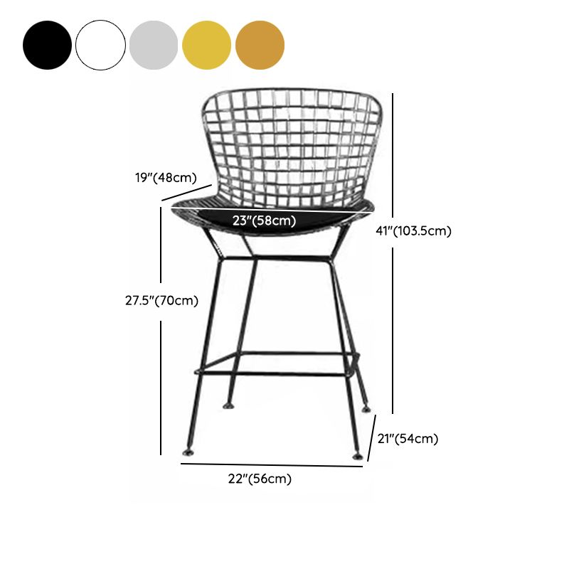 Metal Bar Stool Modern Style Backrest Bar Stools for Dining Room