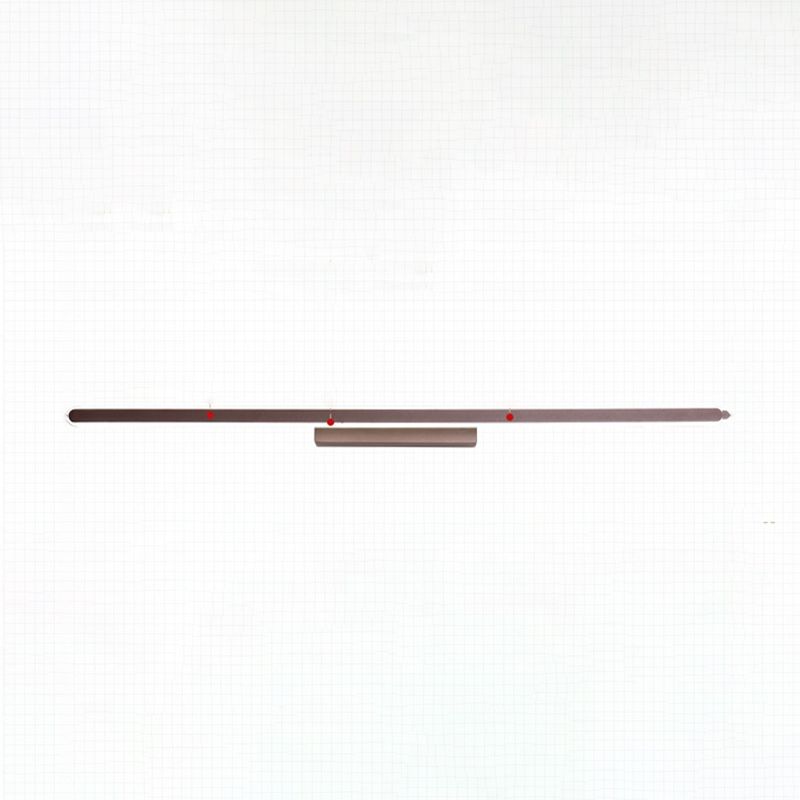 Metal Linear Shape Wall Light Modern 1 Light Mirror Wall Mount Light Fixture in Brown