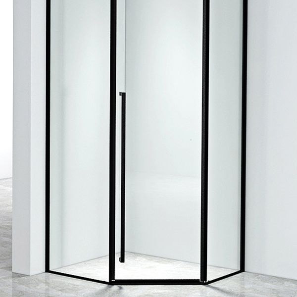 Black Neo-Angle Shower Enclosure Clear Tempered Glass Shower Enclosure