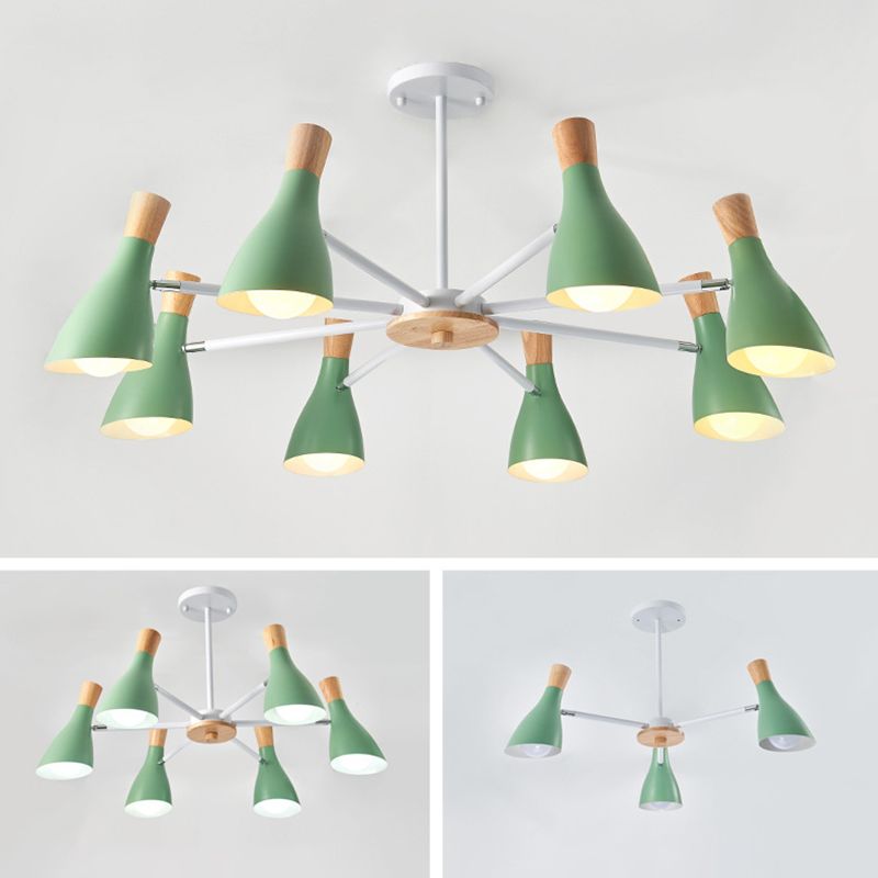 Lámpara de metal de estilo de cono de cono múltiple cono de luz