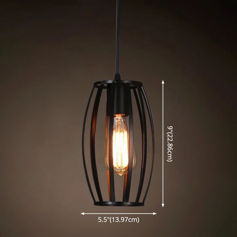 1 leichte Käfig -Leuchten Retro Industrial Style Metallic Hanging Pendell Leuchten für Bar