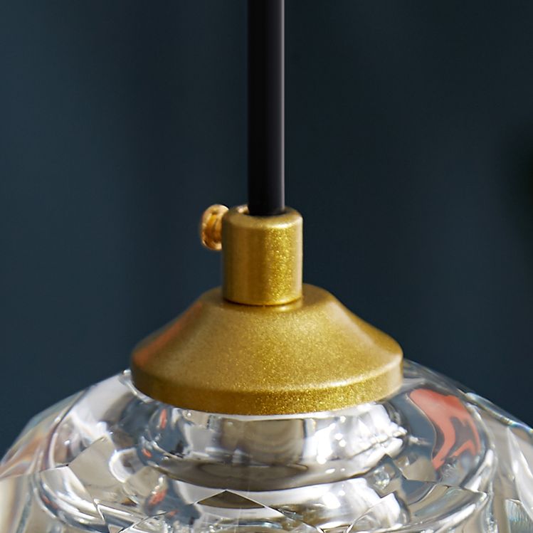 Accesorio de luz colgante sombreada lámpara colgante de oro cristal de estilo moderno para escalera