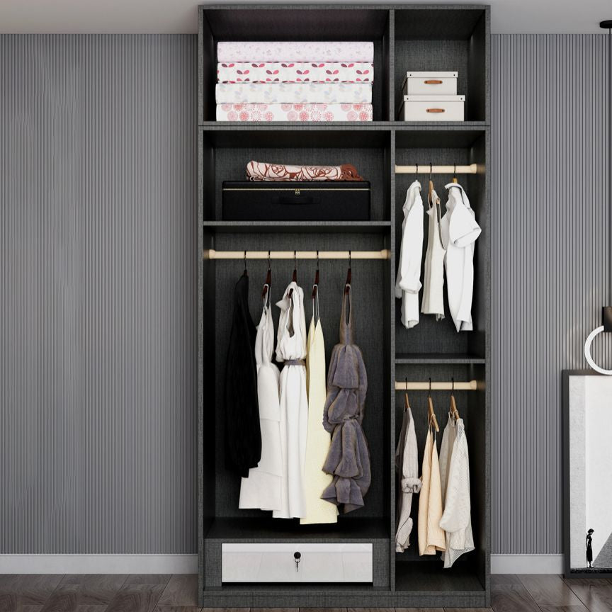 Modern Storage Cabinet Engineered Wood Wardrobe Armoire for Bedroom