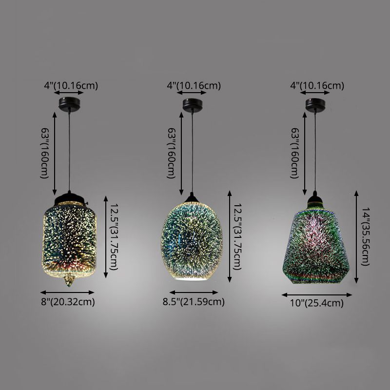 Chromé Géométrique Pendant Lightture Modern 1 Head 3D Glass Suspension Light for Dinner