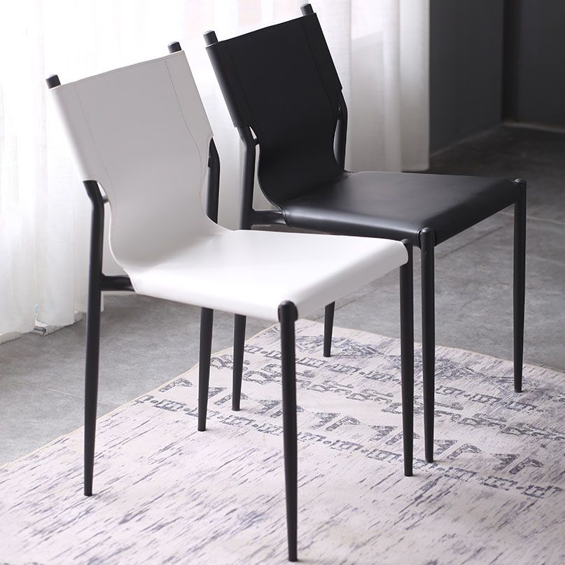 Leather Dining Side Chairs Modern Indoor-Outdoor Chair for Home