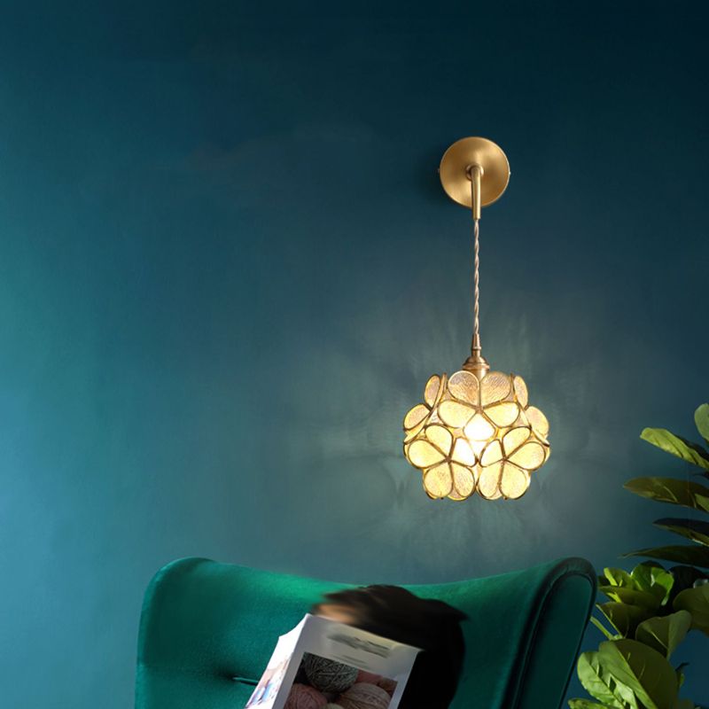 Post Modern 1 - Light Wall Sconce Solid Brass and Glass Wall Lighting Fixture in Gold