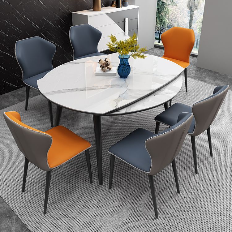 Meubles de style contemporain Table du site à manger ronde de 4 pieds avec feuille de goutte