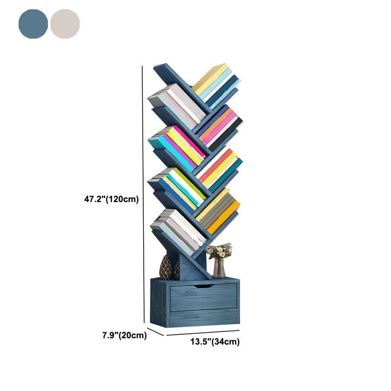 Modern Engineered Wood Bookshelf Geometric Open Shelf Bookcase