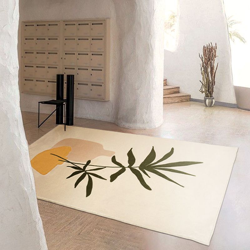 Orange Modern Rug Polyester Color Piece Area Rug Washable Rug for Living Room