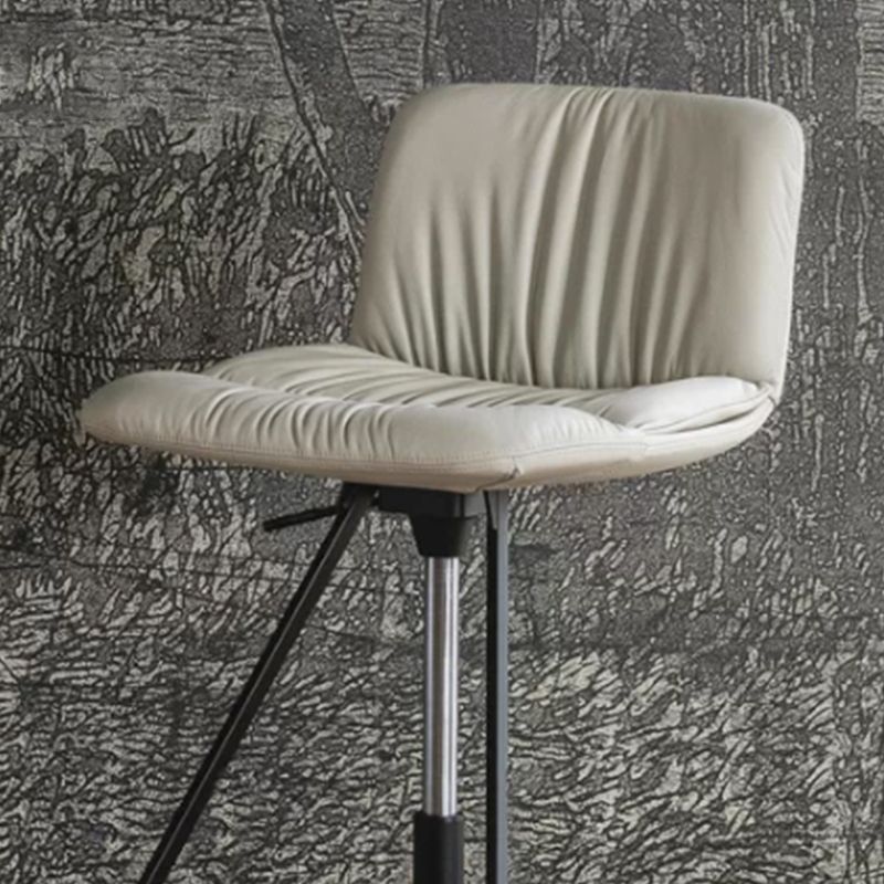 Industrial Style Adjustable Bar Stool Leather Counter Bar Stool with Metal Legs for Home