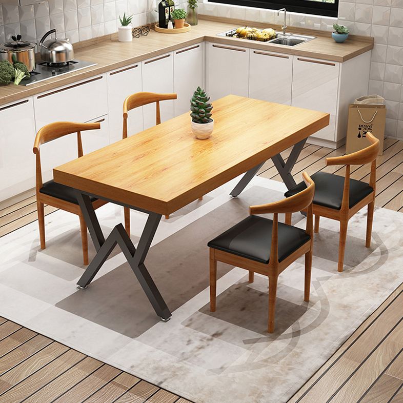 Industrial 1/4/5 Pieces Furniture Rectangle Solid Wood Dining Chairs Set in Brown