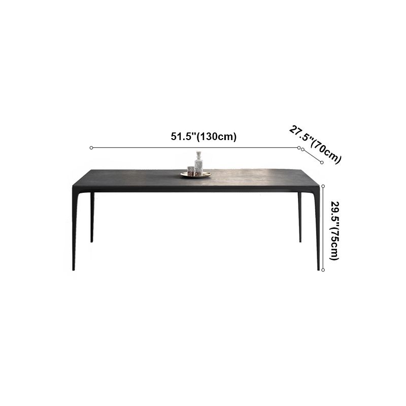 Mesa de comedor de comedor gris moderno Mesa de comedor de piedra sinterizada con 4 patas