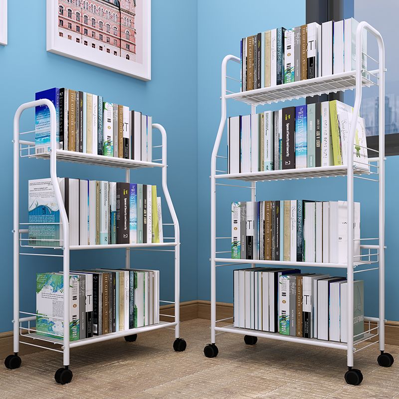 Contemporary Open Back Bookcase Metal Standard Bookshelf with Shelves