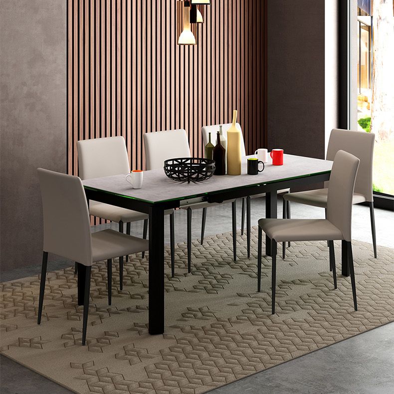 Silla de comedor de estilo moderno, sillas laterales sin brazos con patas de metal para cocina