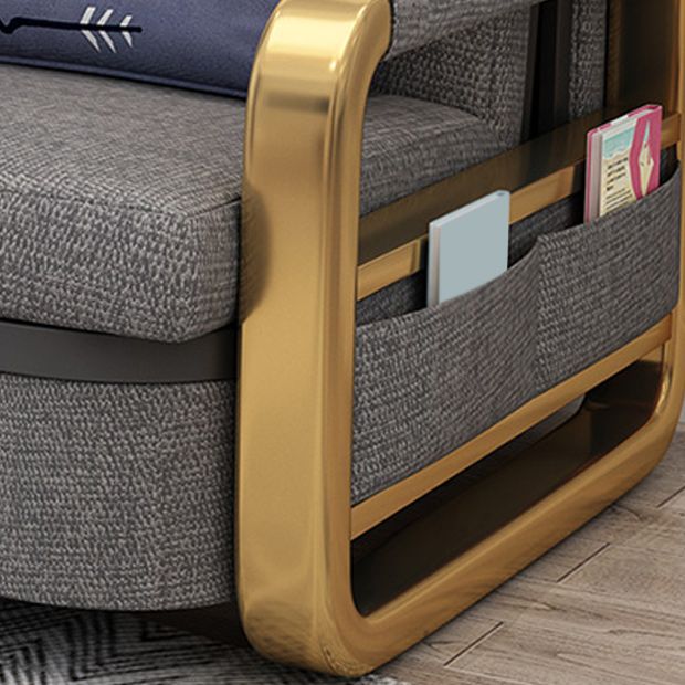 33.46"H Modern Cotton Blend Square Arm Sofa Bed for Living Room