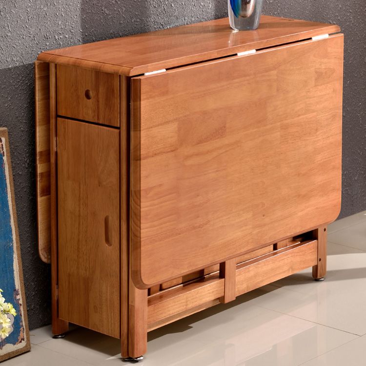 Mid-Century Dining Table Solid Wood Drop-Leaf Table for Home Use, 51"L x 35"W x 29.5"H