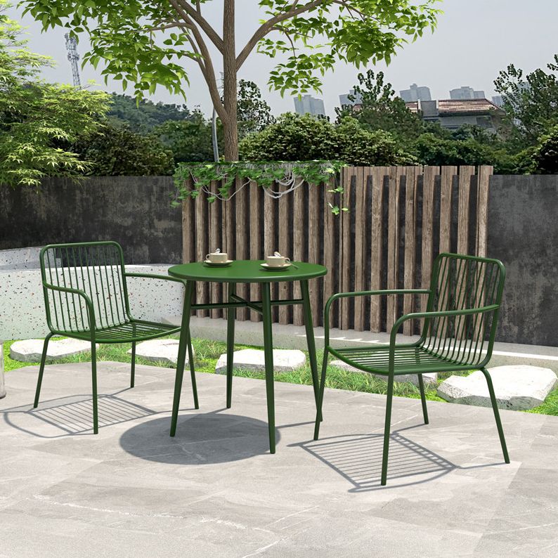 Modern Outdoor Bistro Table Set 1/2/5/7 Pcs Green Metal Bistro Set