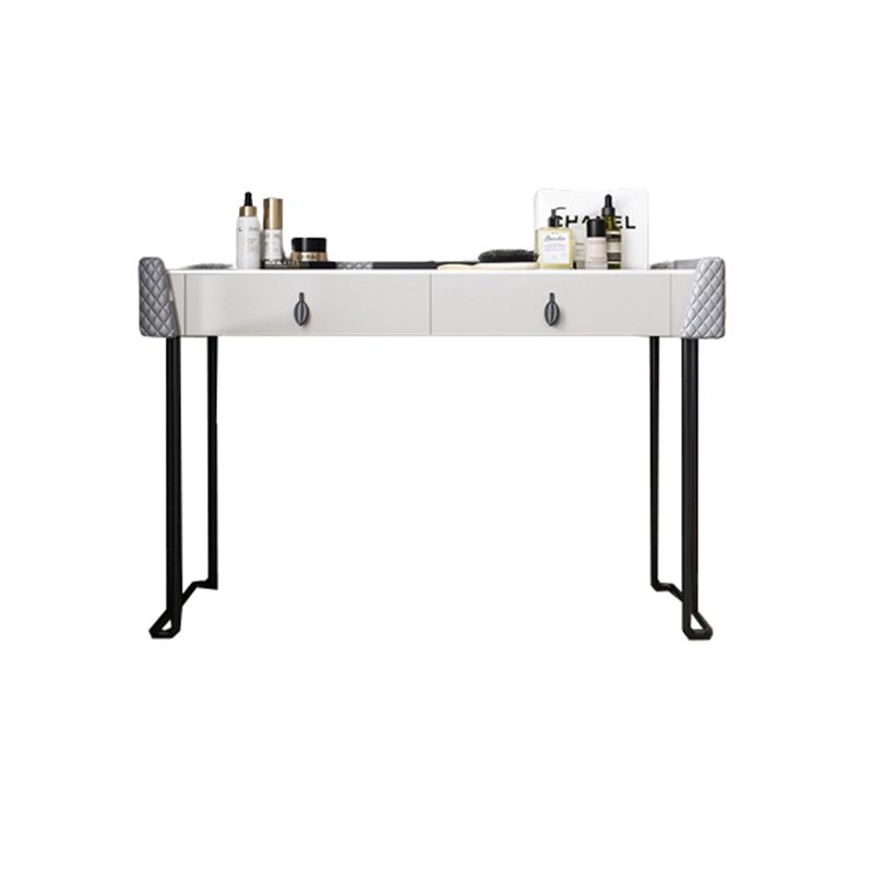 Gray Vanity Desk with 2 Storage Drawers 17.32" Wide Wood Vanity Set, Modern Style