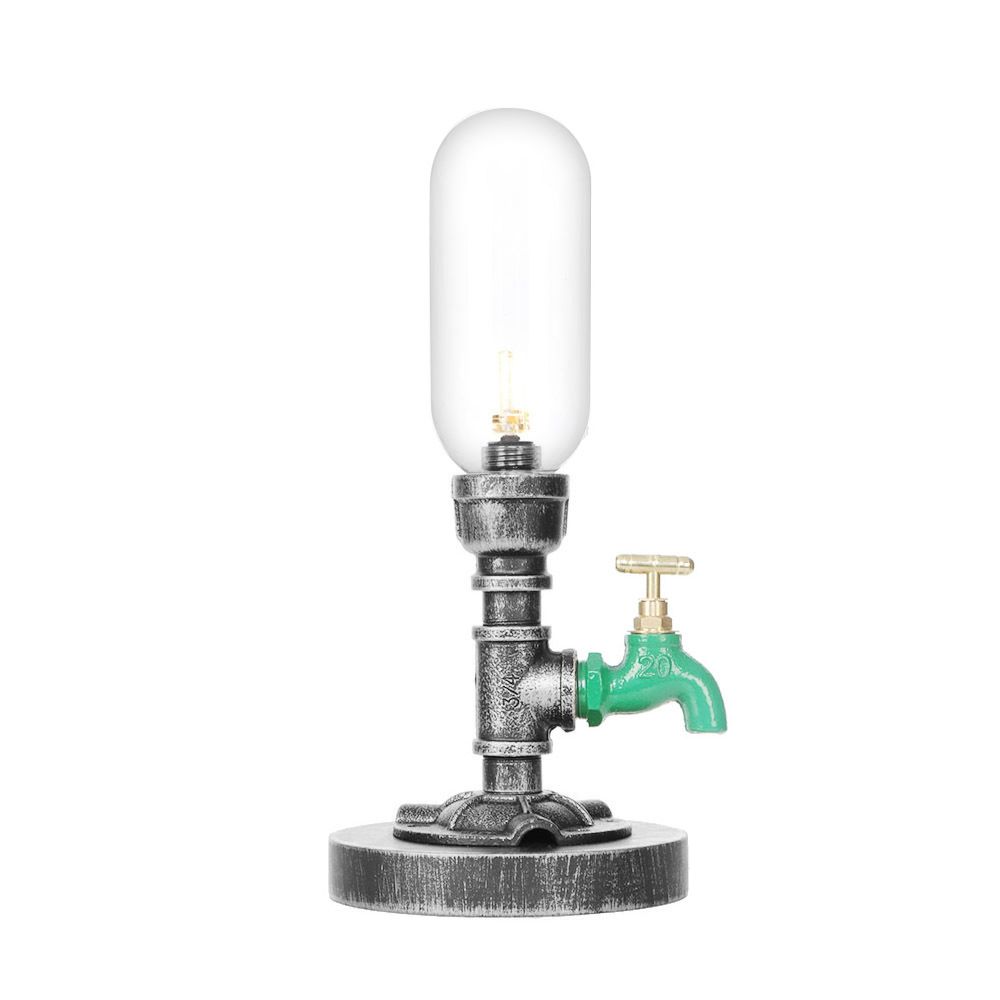 Luce da tavolo da ombra capsule industriale 1/2 lampada ambra/vetro trasparente lampada da comodino con/senza ta rubinetto per l'acqua per soggiorno