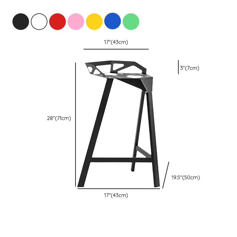 Industrial Low Back Counter Stools Metal Counter Height Stools for Home Use