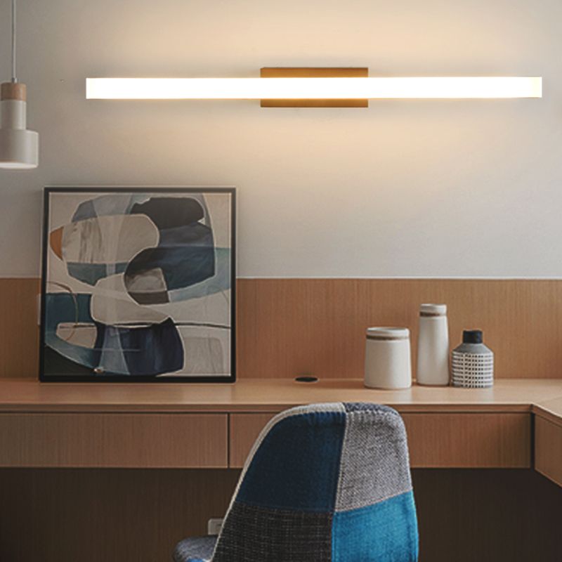 1 luces de pared de tocador lineal ligero luces de espejo de tocador de madera de estilo moderno