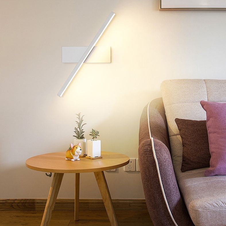 Moderne minimalistische stijl lineaire wandgemonteerde verlichtingsbeveiliging metaal 1 lichte wandwanden voor slaapkamer