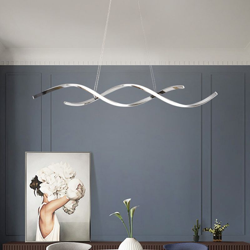 Stile contemporaneo in alluminio Luci appese a sospensione Linear Island Lighting Fun per sala da pranzo