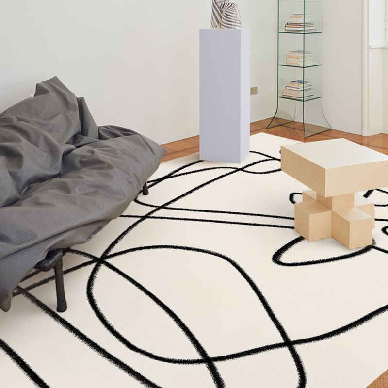Modern Indoor Rug Simplicity Contrast Panel Carpet Polyester Non-Slip Area Carpet for Living Room