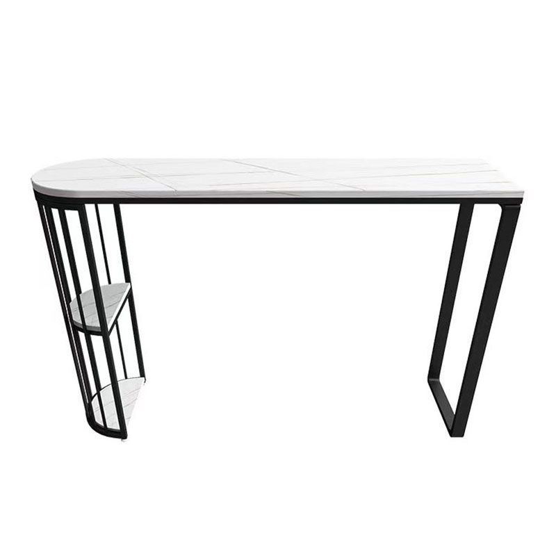 Table à manger industrielle du bar en pierre intérieure double bistrot piédestal table avec étagère