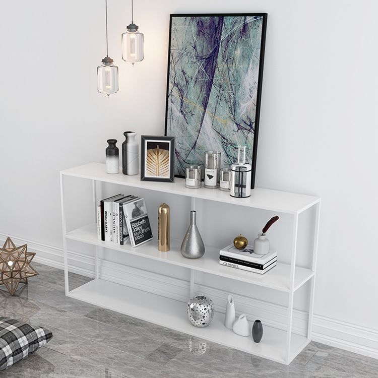 Rectangle Open Black Bookshelf Modern Metal Storage Bookcase