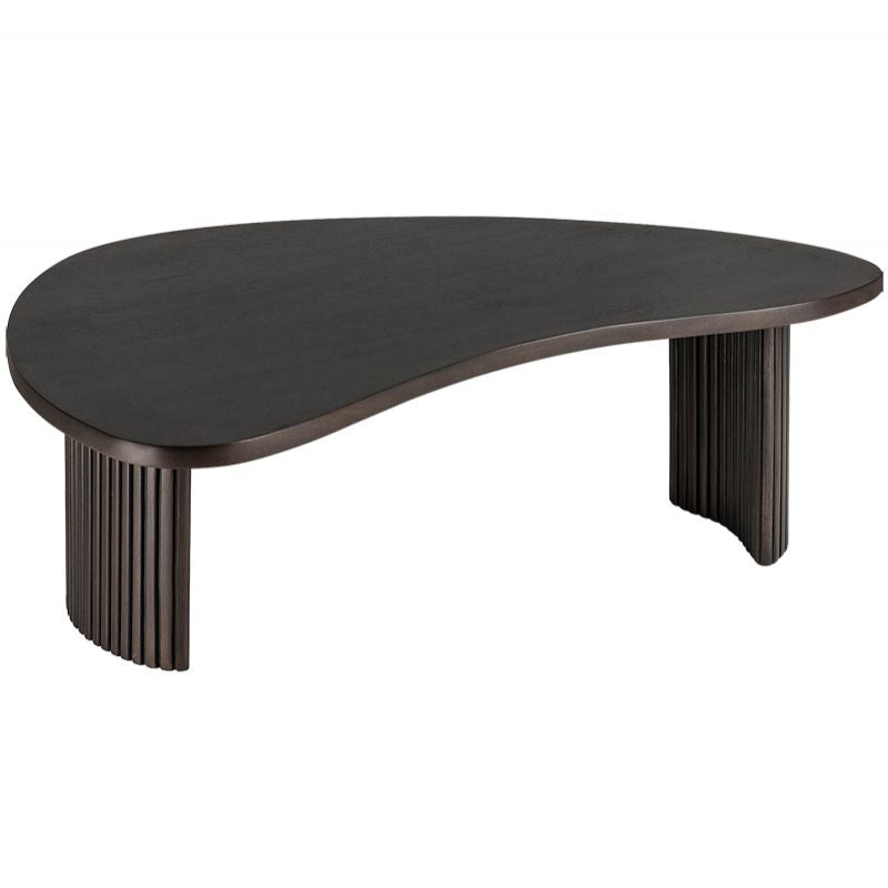 Solid Wood Coffee Table Black 3 Legs Coffee Table for Living Room