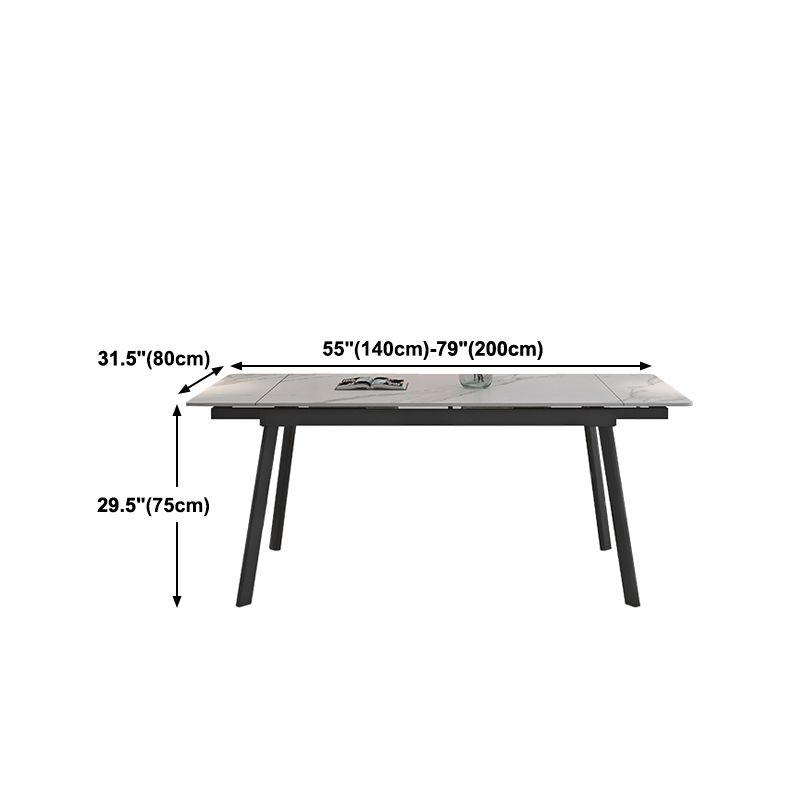 Modern 1/4/5/7 Pieces Dining Table Set with White Sintered Stone Top Scalable Dinette Set