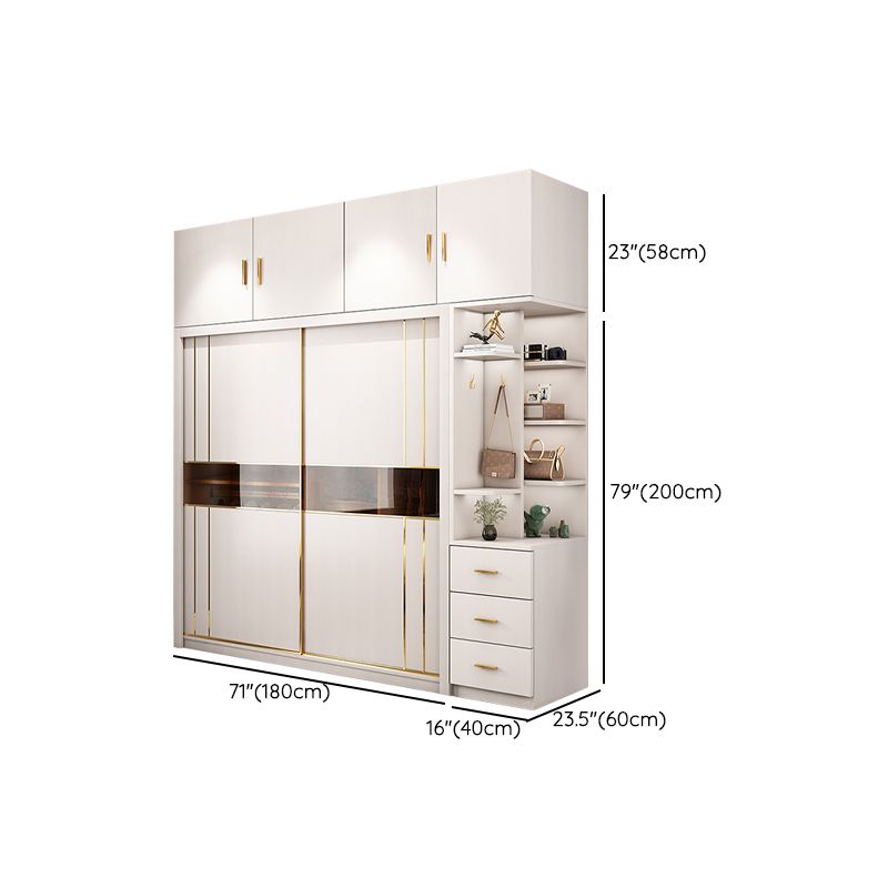Modern Style Wardrobe Cabinet Glass Wardrobe Closet for Home
