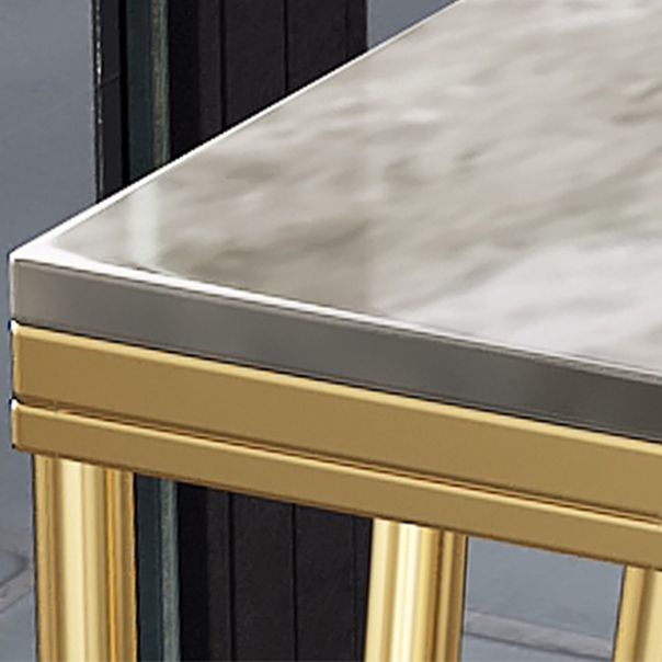 Modern 1/4 Pieces Bar Table Set Rectangle Stone Counter Table with High Stools