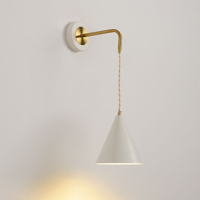 Contemporary Metal Wall Light Black/White Lighting for Living Room