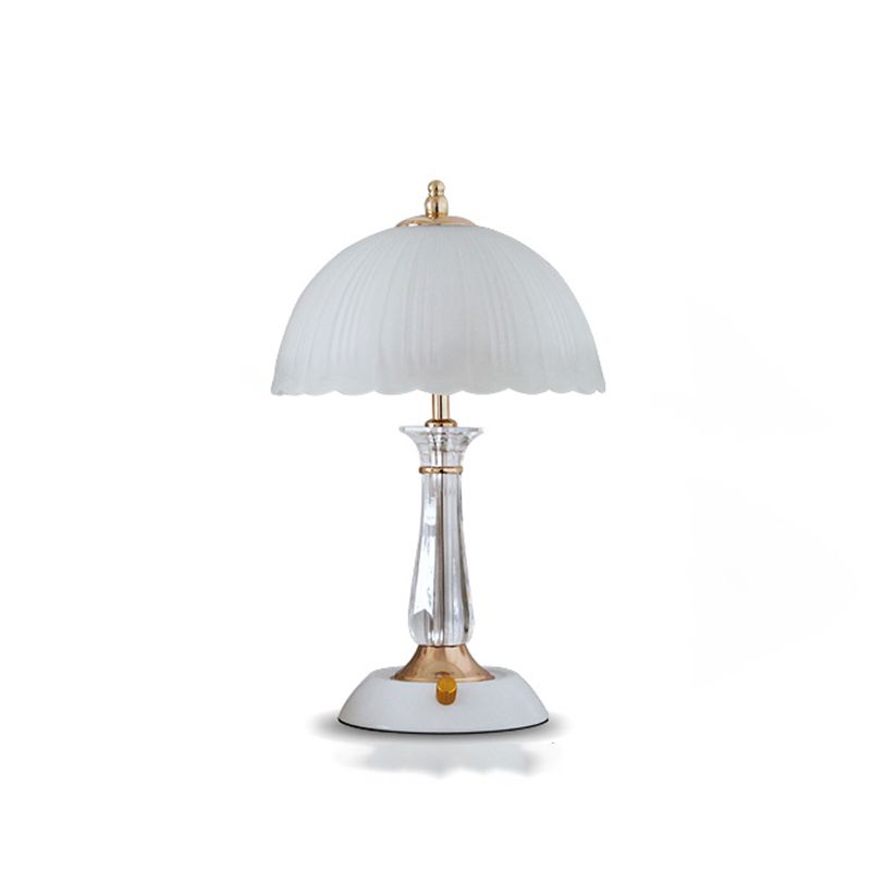 Glass Hemisphere Nightstand Lamp Minimalist 2-Light Table Light for Bedroom